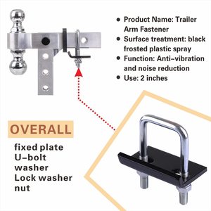 Enganche de <span class=keywords><strong>Remolque</strong></span> Ajustable de Acero Aleado Pulido de <span class=keywords><strong>6</strong></span> Pulgadas, Compatible con Receptor de 2 Pulgadas, Soporte de <span class=keywords><strong>Bola</strong></span> Doble de 2-5/16 Pulgadas, Bloqueo de Doble Pasador - Product Image 3