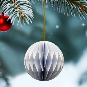 Nouvelle <span class=keywords><strong>Boule</strong></span> en Papier <span class=keywords><strong>Origami</strong></span> Nid d'Abeille à Poudre Dorée Blanche, Design Créatif, Impression 1 Couleur, Ornement <span class=keywords><strong>de</strong></span> <span class=keywords><strong>Noël</strong></span> - Vente Chaude - Product Image 6