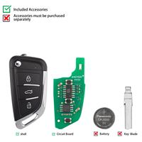 Clé télécommande universelle KEYDIY KD B29-3 à 3 boutons pour type BMW, sans transpondeur/puce, sans proximité/clé intelligente/Keyless Go, lot de 5
