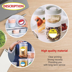 สติกเกอร์ติดตู้เย็นแบบใช้ซ้ำได้ รูปวงกลม แบ่งตามวันในสัปดาห์ พร้อมรหัสสีสำหรับจัดระเบียบอาหาร - Product Image 4
