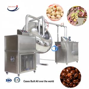 Crispy Pistacho Granos de café Avellanas Encapsulado Jarabe de fruta seca Máquina de recubrimiento de <span class=keywords><strong>chocolate</strong></span> - Product Image 1