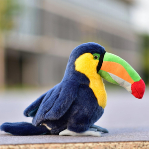 Peluche Tucan Réaliste de Haute Qualité, Jouet en Peluche Oiseau <span class=keywords><strong>Bleu</strong></span> Mignon, Animaux en Peluche Adorables, Cadeaux pour Enfants, Compagnon de Chambre - Product Image 2