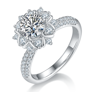J&C 1CT Round Cut D Color Lab Grown <b>Diamond</b> <b>Ring</b> 925 Sterling Silver Luxury Engagement <b>Ring</b> - Product Image 1