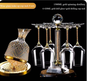 Cá Nhân 1500Ml Sáng Tạo Quay <span class=keywords><strong>Whisky</strong></span> Và Rượu Vang Decanter Pha Lê Thủy Tinh Quay Và Wobbling Tumbler Set - Product Image 2