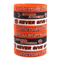 Bracelet en silicone sur le thème du basketball, bracelet en caoutchouc, logo personnalisé, commande en gros OEM, pour événements d'équipe et motivation