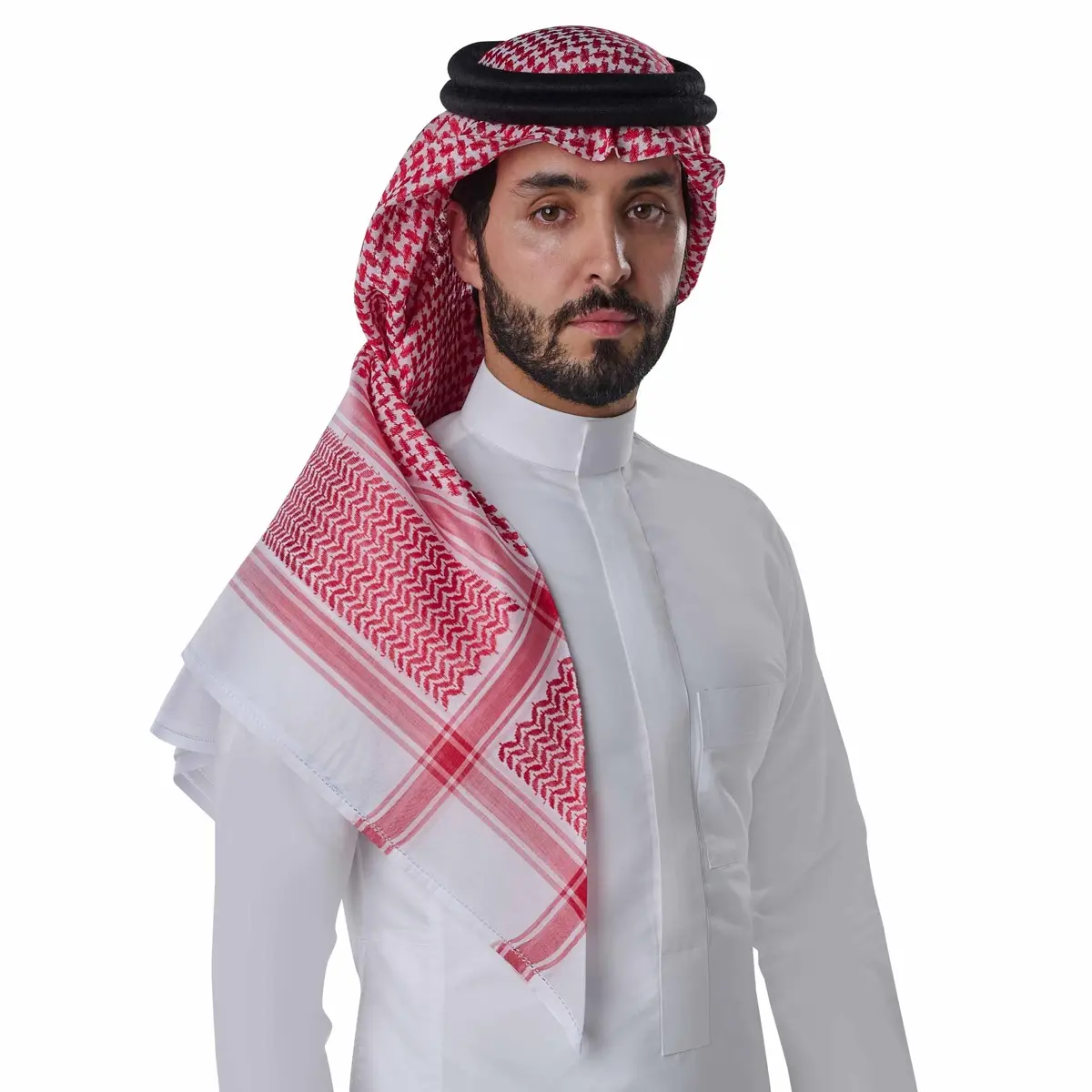 Adult Men's Arab Shemagh Head Scarf Ghutra Keffiyeh Middle East Desert Red Shemagh Wrap Muslim Headwear