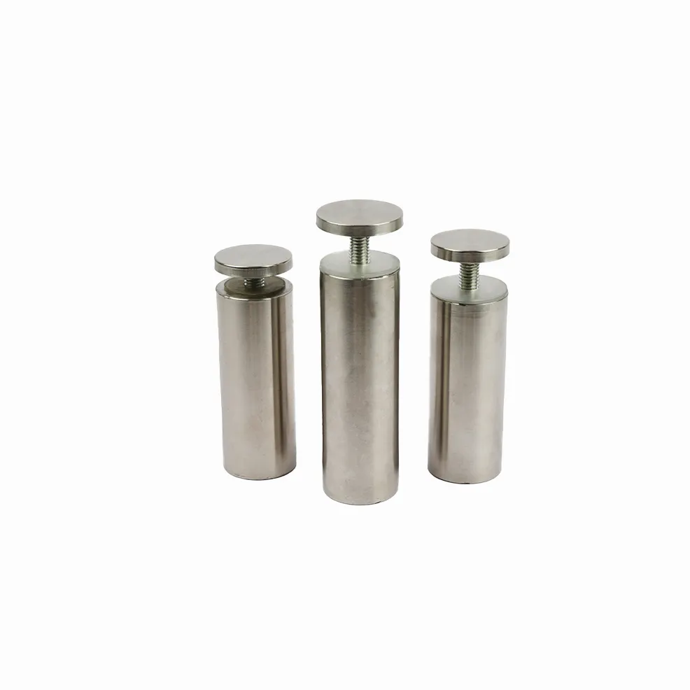 Threaded Sign Stainless Steel Satin Solid Glass Panel Holder Standoff Bolts For Outdoor