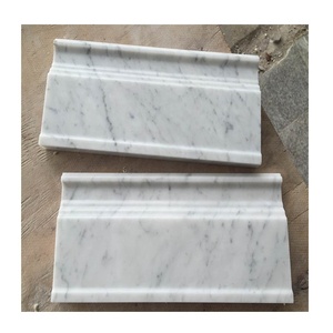 Basedboard TRIM đá cẩm thạch đúc khuôn 5 "x 12" hoặc 5x12 inch mài đánh bóng biên giới Carrara đá cẩm thạch trắng - Product Image 1