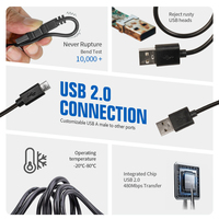 Cable de Sincronización de Datos Micro USB de 1 m, Carga Rápida de 5 V y 2 A, PVC para Android/iOS y Escáner de Código de Barras y Computadora con Conductor de Cobre Puro