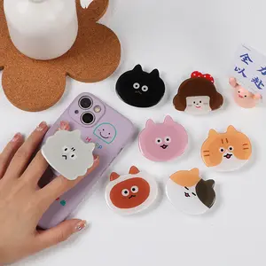 En stock mignon support de téléphone en acrylique avec dessin animé de support de téléphone portable cadeau poignée de téléphone