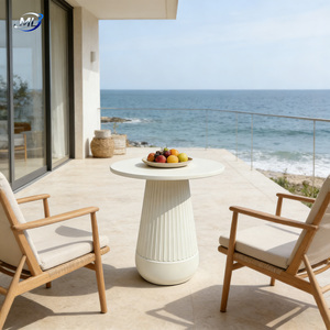 Mesa de Centro de Concreto GRC Gris, Muebles de Interior y Exterior para Sala de Estar, Mesa Auxiliar Moderna, Duradera y de Lujo - Product Image 4