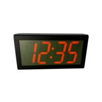 Affichage de l'heure LED ambrée pour l'école, réseau WiFi synchronisé, réinitialisation automatique de la DST, boîtier en métal noir