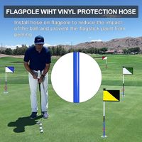 Portable Double Face 3ft Golf Flagstick Hole Cup Set Backyard Putting Green Driving Range Practice Tapis de frappe à deux sections