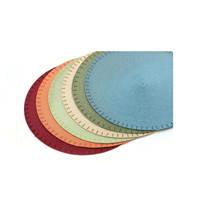 Sous-plats ronds en osier orange bon marché, classiques, durables, imperméables, pour la décoration de meubles d'extérieur