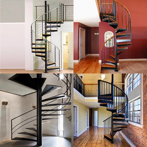 Scala a Chiocciola con Telaio in Acciaio Salvaspazio per Uso Residenziale in Stile Australiano e Americano - Product Image 6