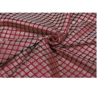 Tissu brocart élégant, brillant, écologique, respirant et léger en maille tricotée 100 % polyester, motif floral abstrait, ethnique pour filles