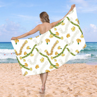 Vrouwen Sarong Strand Wear Bikini Wrap Rok Badpak Cover Up Bloemen Hibiscus Puakenikeni Custom Print Pareo