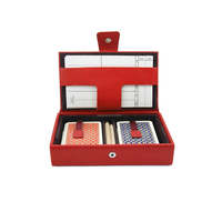 Boîte de rangement en cuir pour jeu de cartes Bridge