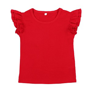 T-shirts pour bébés filles, hauts d'été à volants de couleur unie, style boutique, sans MOQ, prêts à expédier - Product Image 6