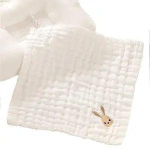 新生儿婴儿打嗝布小棉面巾批发平纹细布婴儿面巾6层柔软婴儿湿巾