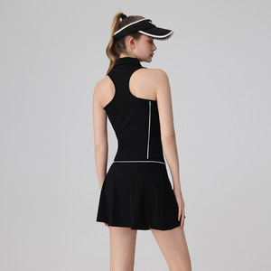 Nuevo Polo sin mangas <span class=keywords><strong>de</strong></span> verano para <span class=keywords><strong>mujer</strong></span>, chaleco con cremallera frontal para <span class=keywords><strong>Golf</strong></span>, traje <span class=keywords><strong>de</strong></span> tenis en contraste, <span class=keywords><strong>ropa</strong></span> <span class=keywords><strong>de</strong></span> tenis ajustada - Product Image 5