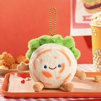 Poupée en peluche à thème alimentaire style cantonais, mini-burgers et frites, en coton PP et velours, mignonne, breloque pour sac d'école, porte-clés de voiture, pendentif de sac