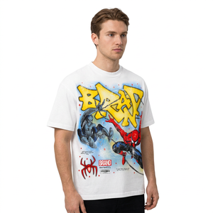 เสื้อยืดโอเวอร์ไซส์ลายสไปเดอร์แมน แขนสั้น สไตล์สตรีท คอกลม ผ้าคอตตอนเจอร์ซีย์ 100% พิมพ์ลาย - Product Image 6