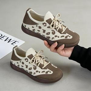 Leopard Print Women's <b>Shoes</b>, 2026 Mesh Breathable Trainer, Lightweight <b>Soft</b> Sole Casual Mom <b>Shoes</b> - Product Image 3
