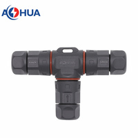 AOHUA Fixation à vis T Connecteur M20 2Pin Connecteur de câble d'alimentation IP68 Assemblage T Prise étanche 20A Adaptateur secteur