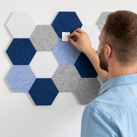 Panneaux acoustiques en gros, autocollants, mousse insonorisante autocollante, hexagone, feutre, panneaux muraux en liège pour la maison, le bureau, la salle de classe