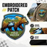 Parche Bordado Personalizado al por Mayor, Ecológico, Impermeable, Estilo Retro para Campamento, Insignia de Aventura en la Naturaleza, para Motivación