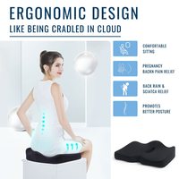 Coussin de siège orthopédique en mousse à mémoire de forme, design ergonomique découpé, soulagement de la pression, coussin de chaise pour bureau et voiture