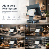 Factory Custom Android POS Terminal Dual Screen 15.6+10.1 POS System CE ROHS for Cafe and Retail Billing