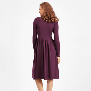 Kustom ukuran gratis musim dingin mewah luar ruangan pakaian rumah sehari-hari Gaun Wanita padat setengah Turtleneck di dalam atau di luar gaun rajutan - Product Image 3