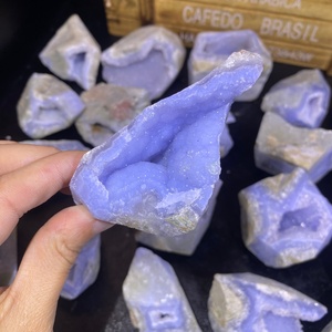 <span class=keywords><strong>Pietra</strong></span> Grezza di <span class=keywords><strong>Agata</strong></span> Blu Drusa Naturale di Alta Qualità per Cristalloterapia, Reiki, Feng Shui e Meditazione - Product Image 2