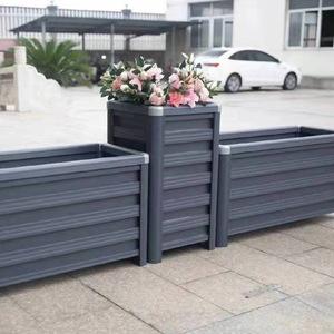 Jardinière rectangulaire en alliage d'aluminium Kester, grande jardinière de jardin d'extérieur, style moderne, pour balcon, toit - Product Image 2