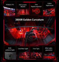 Moniteur LCD Incurvé Ultra Large de 49 Pouces 240 Hz 4K 120 Hz, Écran HDR pour PC Gaming 27 ou 34 Pouces, Moniteur LCD 144 Hz 17 Pouces