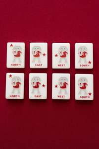 Juego de Mahjong Americano de Lujo, Fichas Blancas de ABS con Soporte, Empujadores y Bolsa para 4 Jugadores - Product Image 5