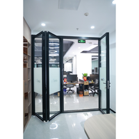 Portes et fenêtres AMJ NFRC, portes coulissantes en aluminium ultra-lisses, portes pliantes en aluminium, portes extérieures pliantes pour patio, pour cour arrière