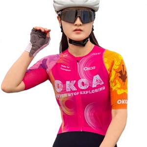 Conjunto de Jersey de Ciclismo Personalizado para Mujer, de Secado Rápido, Transpirable, de Manga Corta, para Verano, para Ciclismo de Carretera y MTB, OEM OKOA Team - Product Image 2