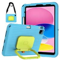 Étui en silicone HGD avec support rotatif pour iPad 11e/10e génération (2025/2022) 11/10,9 pouces, robuste avec grande poignée