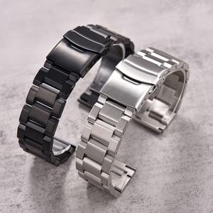 JUELONG <span class=keywords><strong>Bracelet</strong></span> de montre en acier inoxydable à trois maillons avec barres à ressort à dégagement rapide <span class=keywords><strong>Bracelet</strong></span> de remplacement pour hommes et femmes - Product Image 2