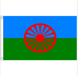 <span class=keywords><strong>Bandera</strong></span> <span class=keywords><strong>Romani</strong></span>, <span class=keywords><strong>Bandera</strong></span> Nacional, <span class=keywords><strong>Bandera</strong></span> Personalizada de 3x5 Pies, <span class=keywords><strong>Bandera</strong></span> para Interiores y Exteriores con 2 Ojales - Product Image 1