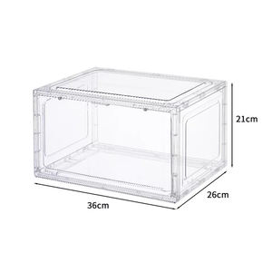 Caja <span class=keywords><strong>de</strong></span> almacenamiento <span class=keywords><strong>de</strong></span> zapatos <span class=keywords><strong>de</strong></span> plástico transparente y acrílico, a prueba <span class=keywords><strong>de</strong></span> polvo, apilable, para zapatillas - Product Image 6