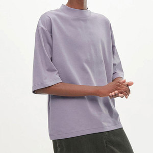 เสื้อยืดไหล่ปล่อยชายผ้าคอตตอนเสื้อยืดโอเวอร์ไซส์ผ้า100% โลโก้ตามสั่งเสื้อยืดทรงแบ็กกี้300 GSM - Product Image 5