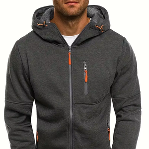 Dropshipping Sweat à capuche à quatre fermetures à glissière pour hommes-Décontracté, confortable, design multi-poches-Veste zippée de couleur unie - Product Image 1