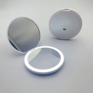 Portable Mini LED Makeup Mirror with <b>USB</b> Magnetic <b>Switch</b> Touch-up Eyelash Tweezers Mini Handle Cosmetic Mirrors - Product Image 6