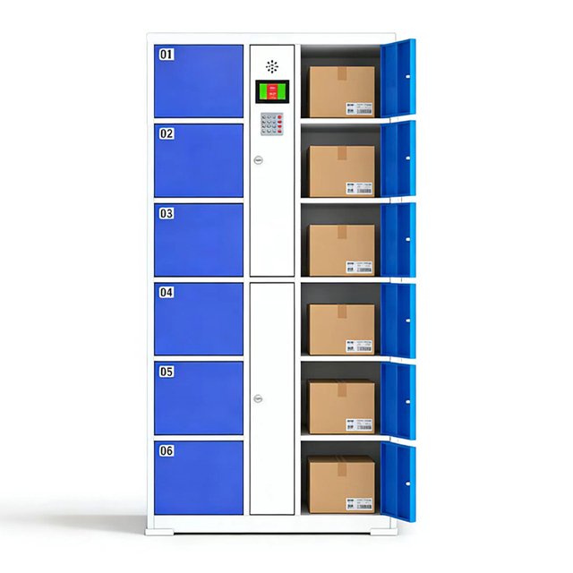 Supermarket Intelligent Metal Smart Storage Locker with Combination Lock 12 Compartments for Luggage and Parcel Delivery