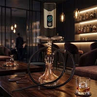 Chicha Électrique de Luxe Personnalisée OEM avec Batterie et Tête de Chicha Faite à la Main, Coffret Cadeau, Ensemble Chicha Électrique