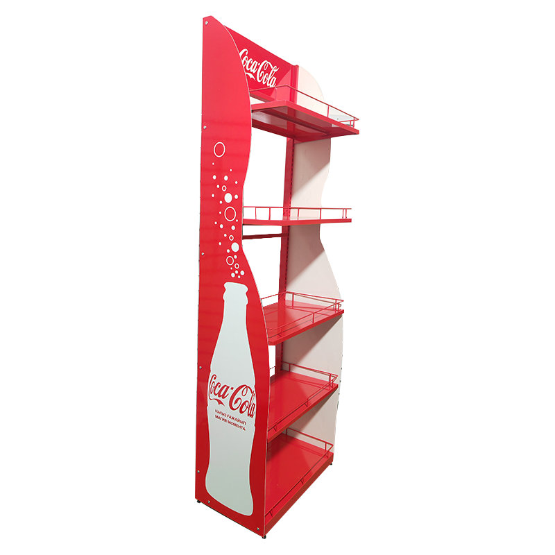 New Fashion Metallic Heavy Duty Multi-tier Beverage Display Rack Floor Stand for Supermarket Retail Shops Shopping Malls — view 5